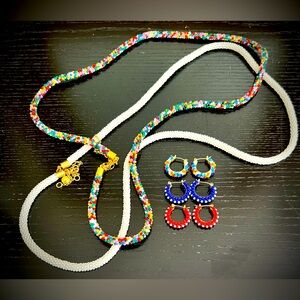 NWOT J CREW 2 Beaded Necklaces & 3 Earrings❗️